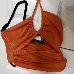 Orange pretty little thing cut out top
